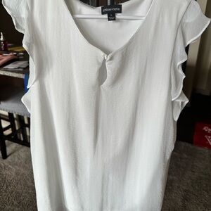 White Ruffle Sleeve Top